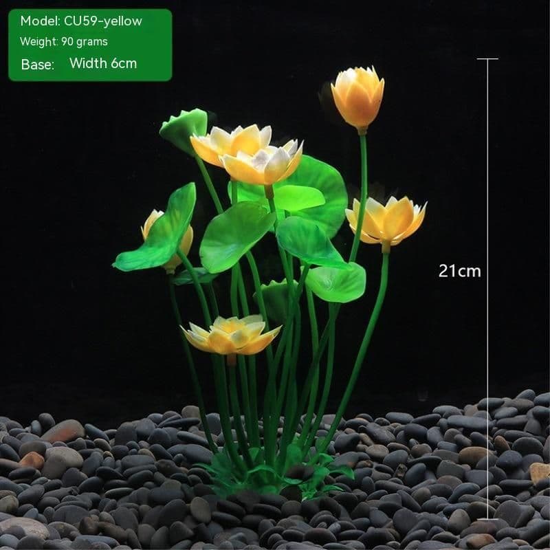 image-Fish Tank Landscaping Lotus Flowers Water Plants And Simulated Plants
