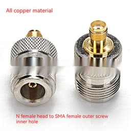image-Pure Copper RF Converter Adapter N Female Connector To SMA Female Interface Female Connector