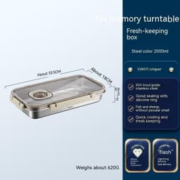 image-Stainless Steel Crisper Sealed Date Food Grade Lunch Box Refrigerator Frozen Household Dumplings Wonton Storage