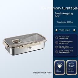 image-Stainless Steel Crisper Sealed Date Food Grade Lunch Box Refrigerator Frozen Household Dumplings Wonton Storage