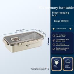 image-Stainless Steel Crisper Sealed Date Food Grade Lunch Box Refrigerator Frozen Household Dumplings Wonton Storage
