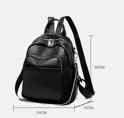 image-Leather Backpack Women's New First Layer Cowhide Simple All-match