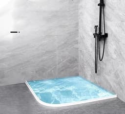 image-Flexible Silicone Bathroom Water Blocking Strip Shower Room Floor Dry Wet Separation Toilet Toilet Water Insulation Waterproof Strip