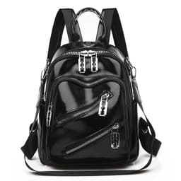 image-Women's Multi-functional Messenger Bag Soft Leather Lightweight Waterproof Large Capacity Backpack