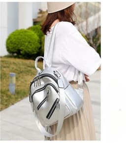 image-Women's Multi-functional Messenger Bag Soft Leather Lightweight Waterproof Large Capacity Backpack