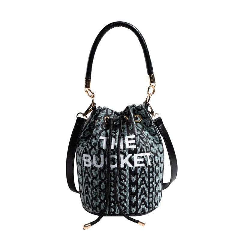 image-Fashion Alphabet Bucket Bag Retro Portable Messenger Bag