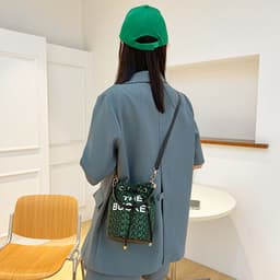 image-Fashion Alphabet Bucket Bag Retro Portable Messenger Bag