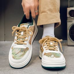 image-Niche Hemp Rope Men's Oil Painting Canvas Shoes Casual Shoes