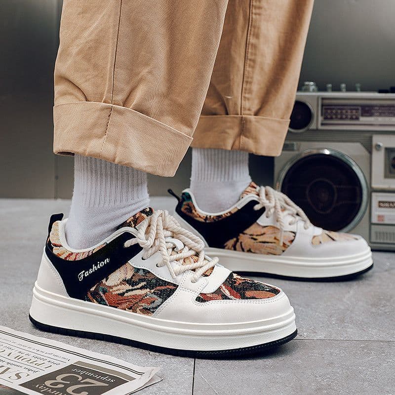 image-Niche Hemp Rope Men's Oil Painting Canvas Shoes Casual Shoes
