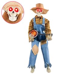 image-Halloween Luminous Skull Skeleton Decoration Guitarist Skeletons With Light Up Eye Horror Glowing Skeleton For Halloween Party Decor