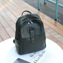 image-Women's Genuine Leather Fashion Large Capacity Shoulder Backpack