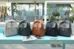 image-Women's Genuine Leather Fashion Large Capacity Shoulder Backpack