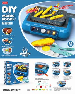 image-Induction Kitchen Cooking Toys Diy Children's Play House Toy Food Recognize Change Color Toys Kids Gifts