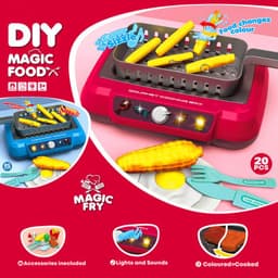 image-Induction Kitchen Cooking Toys Diy Children's Play House Toy Food Recognize Change Color Toys Kids Gifts