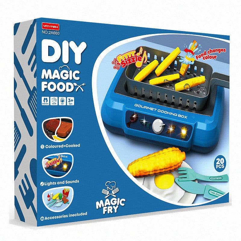 image-Induction Kitchen Cooking Toys Diy Children's Play House Toy Food Recognize Change Color Toys Kids Gifts
