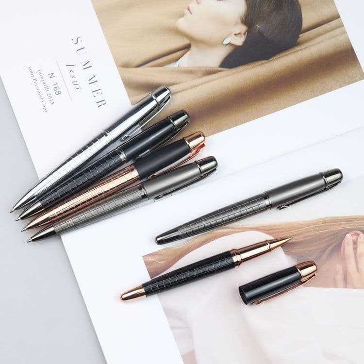 image-Business Metal Roller Pen Gun Gray Roller Pen Office Water-based Paint Pen