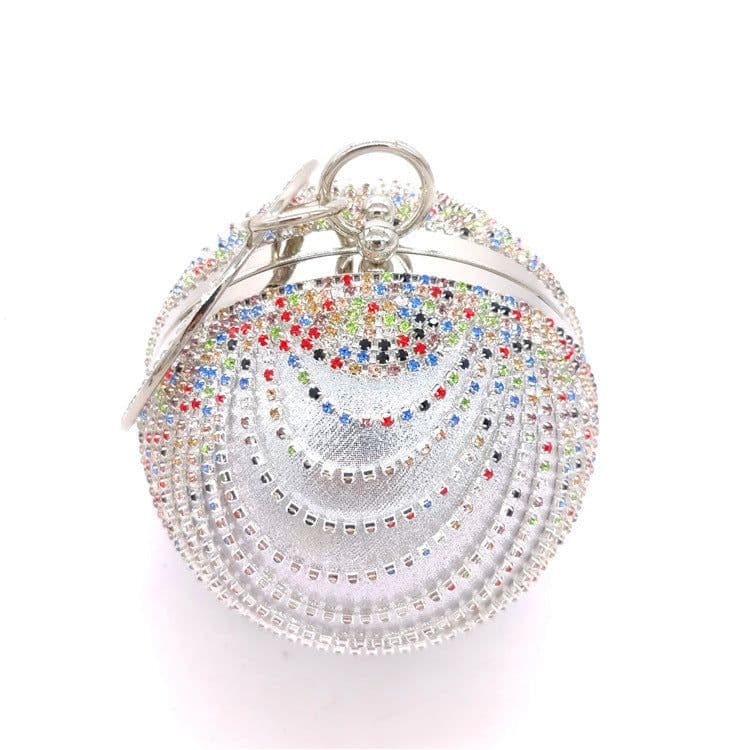 image-Small Round Spherical Dinner Bag Versatile Handheld Dress Garment Bag Cosmetic Bag