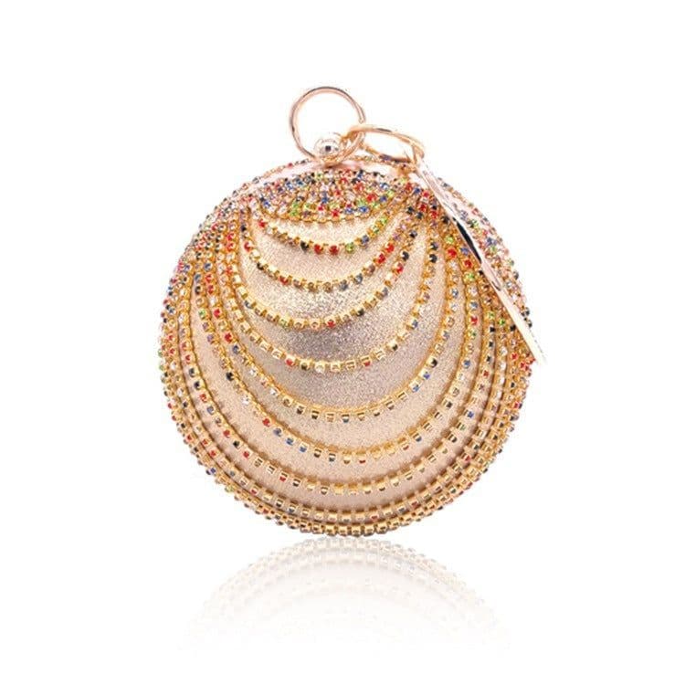 image-Small Round Spherical Dinner Bag Versatile Handheld Dress Garment Bag Cosmetic Bag