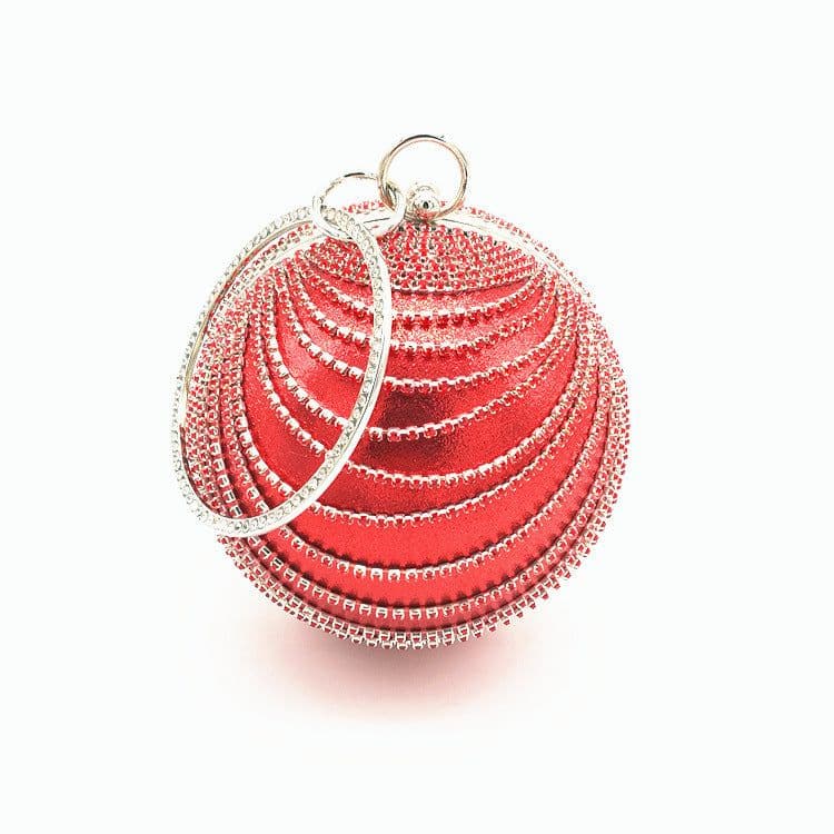 image-Small Round Spherical Dinner Bag Versatile Handheld Dress Garment Bag Cosmetic Bag