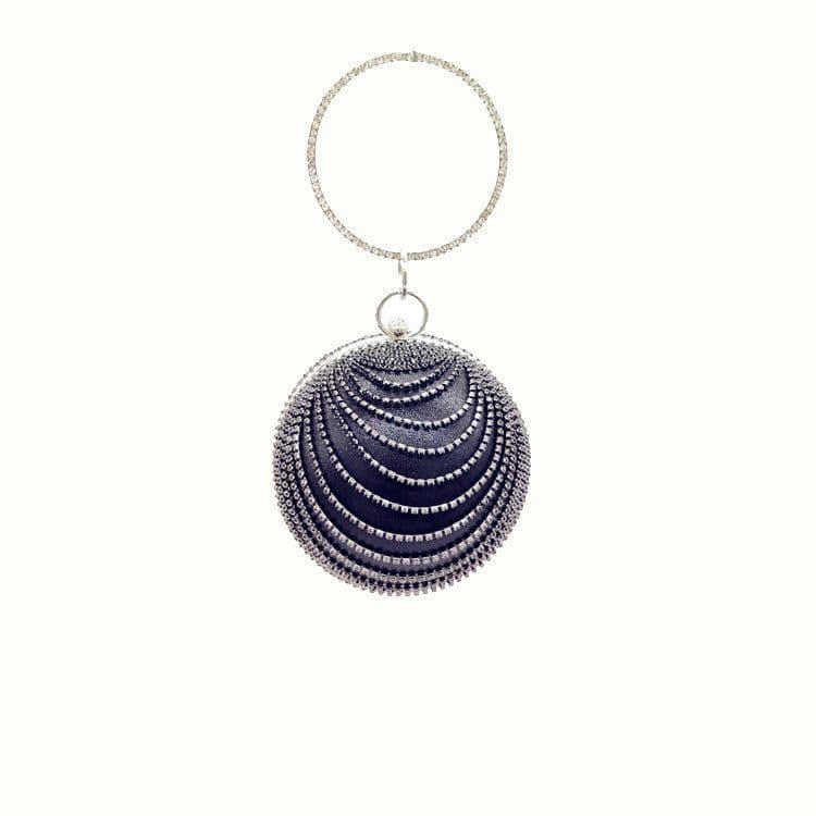 image-Small Round Spherical Dinner Bag Versatile Handheld Dress Garment Bag Cosmetic Bag