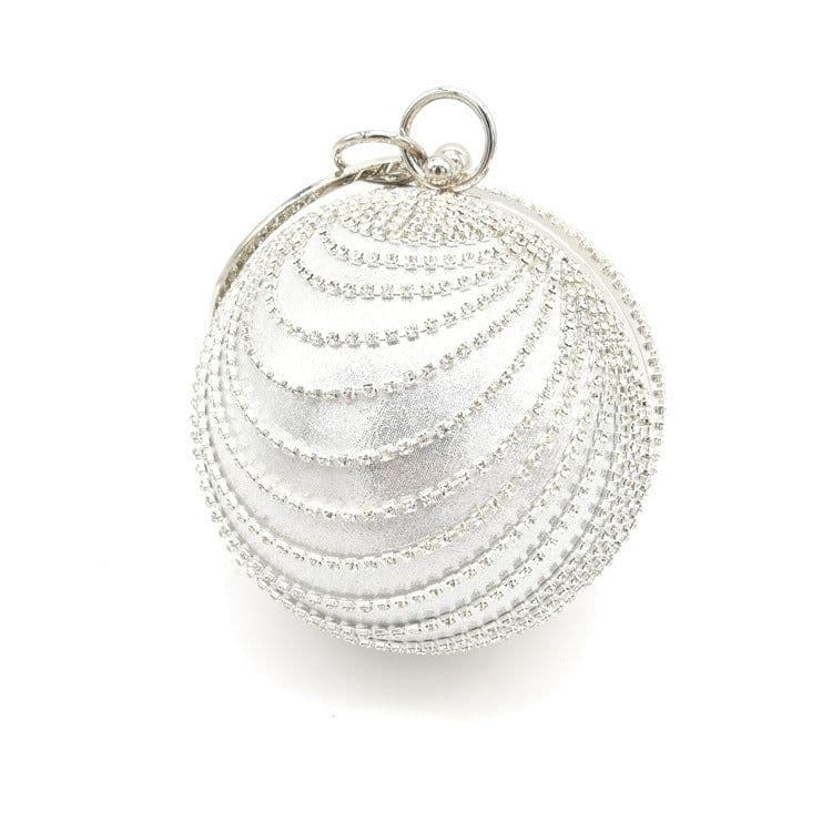 image-Small Round Spherical Dinner Bag Versatile Handheld Dress Garment Bag Cosmetic Bag