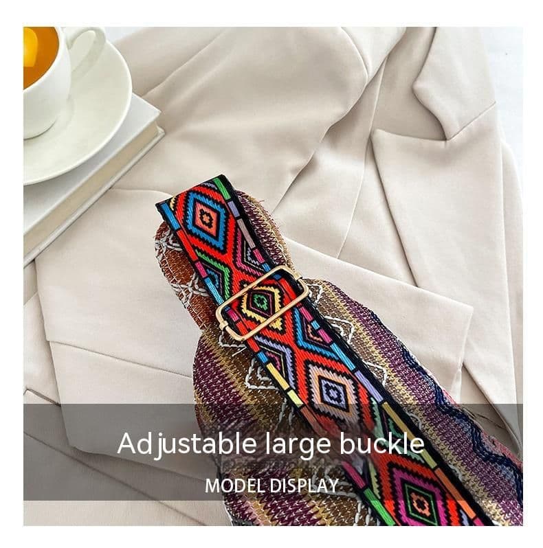 image-Shoulder Messenger Bag Internet Celebrity Minimalist Ethnic Style Small Bag Textured Chest Bag Women's Bag
