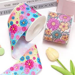 image-Flowers And Plants Cartoon Printed Ribbon
