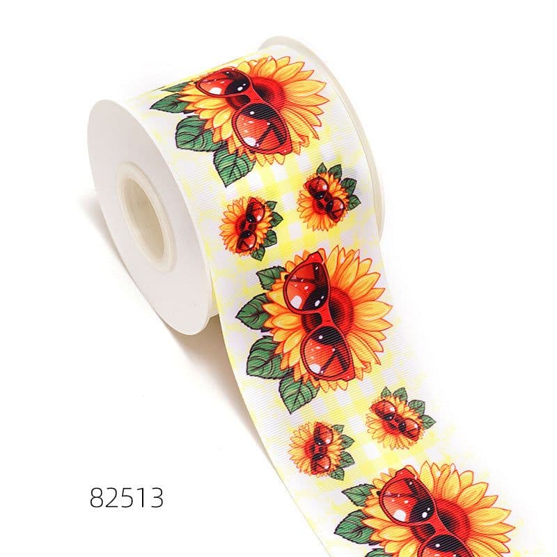 image-Flowers And Plants Cartoon Printed Ribbon