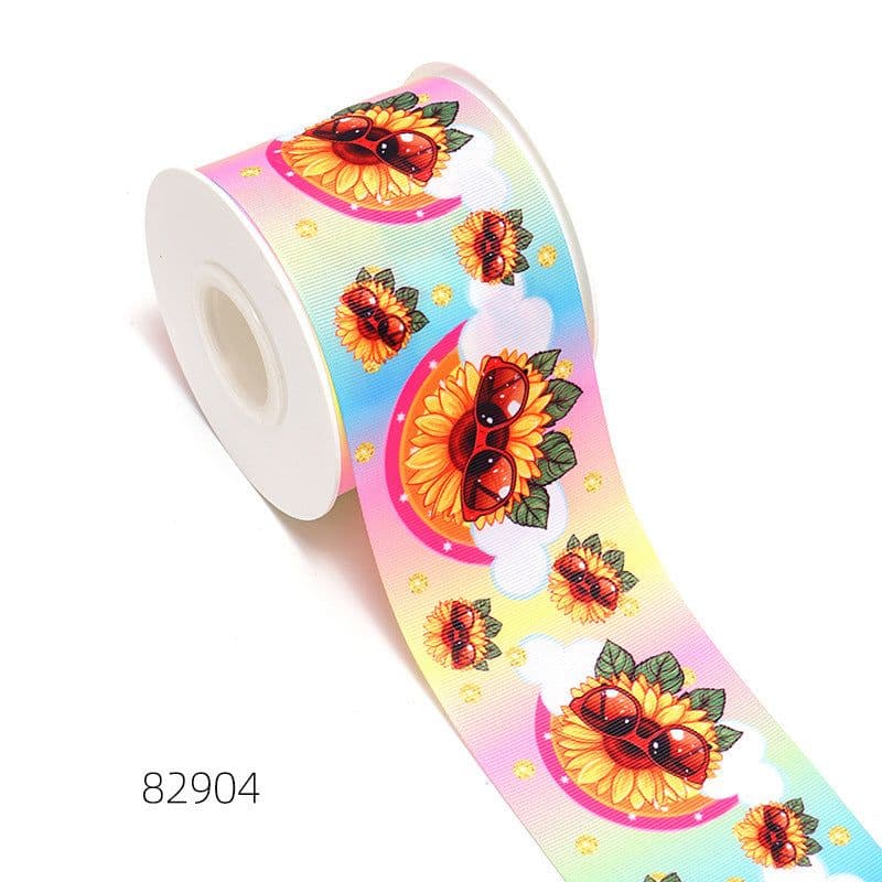 image-Flowers And Plants Cartoon Printed Ribbon