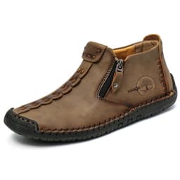 image-Men's Fleece-lined Cotton-padded Shoes Plus Size Zipper Dr Martens Boots Outdoor