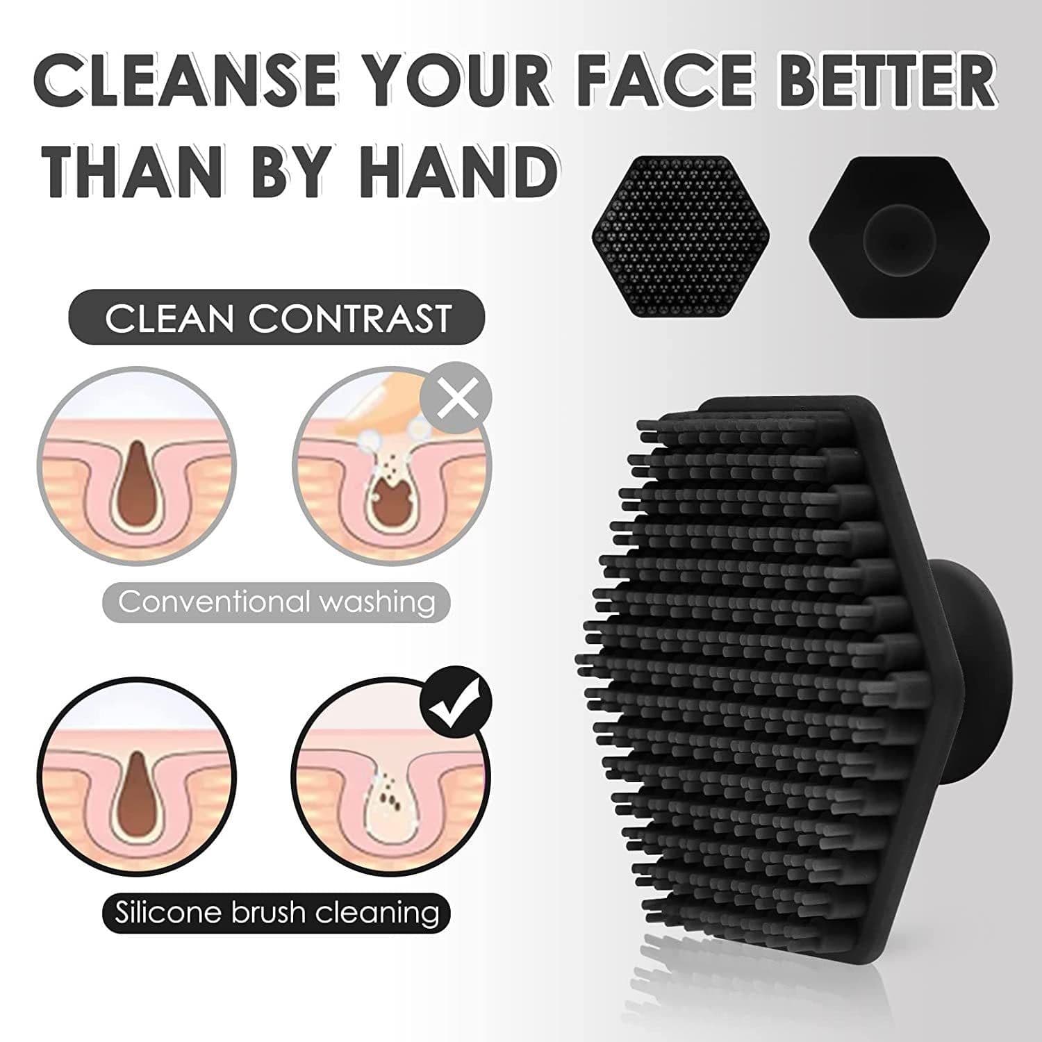 image-Cross-border Silicone Scrubber New Upgrade Gentle Silicone Face Brush Exfoliating Silicone Beard Facial Brush