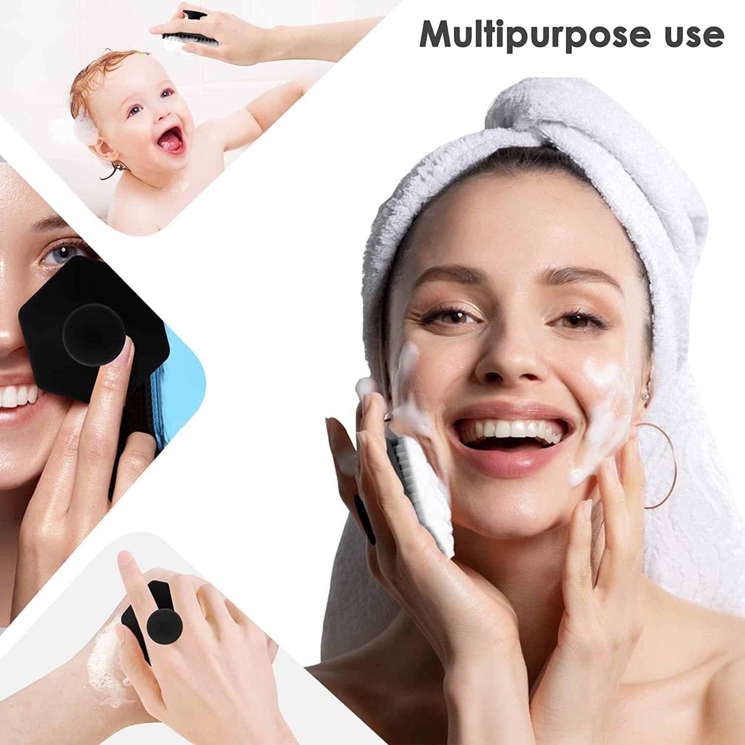 image-Cross-border Silicone Scrubber New Upgrade Gentle Silicone Face Brush Exfoliating Silicone Beard Facial Brush