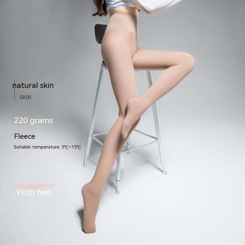 image-Autumn And Winter Double Layer Superb Fleshcolor Pantynose Women