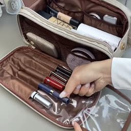 image-Large Capacity Portable Cosmetic Bag Women