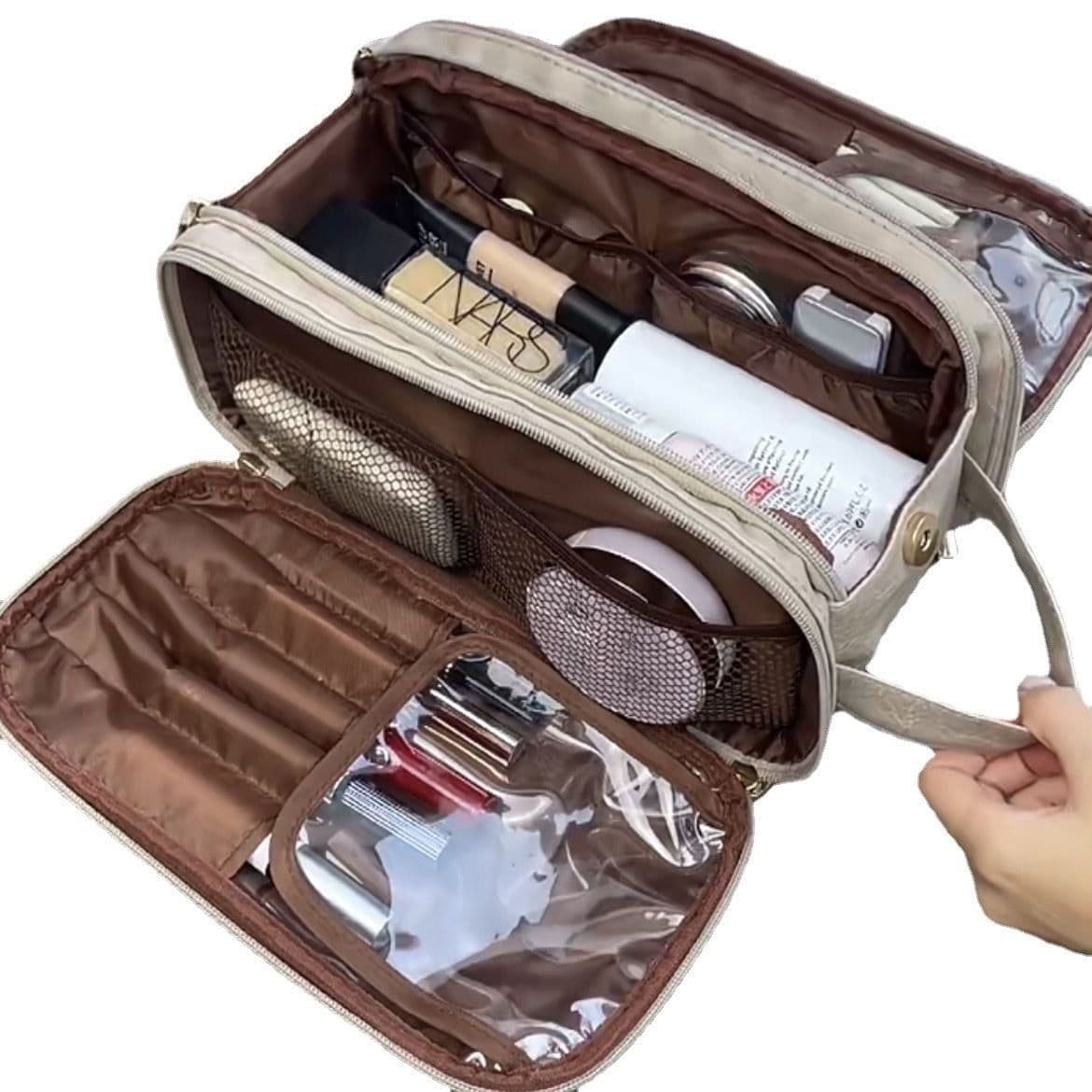 image-Large Capacity Portable Cosmetic Bag Women