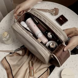 image-Large Capacity Portable Cosmetic Bag Women