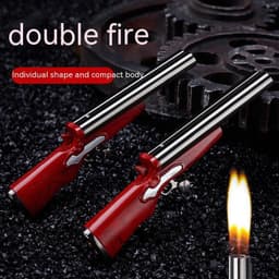 image-Double Flame Metal Small Gun Shape Lighter