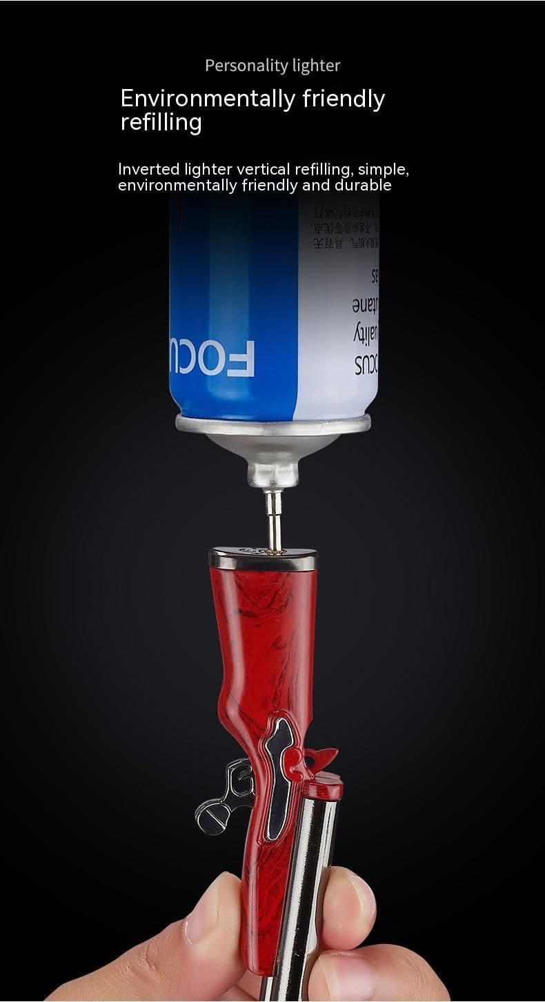image-Double Flame Metal Small Gun Shape Lighter