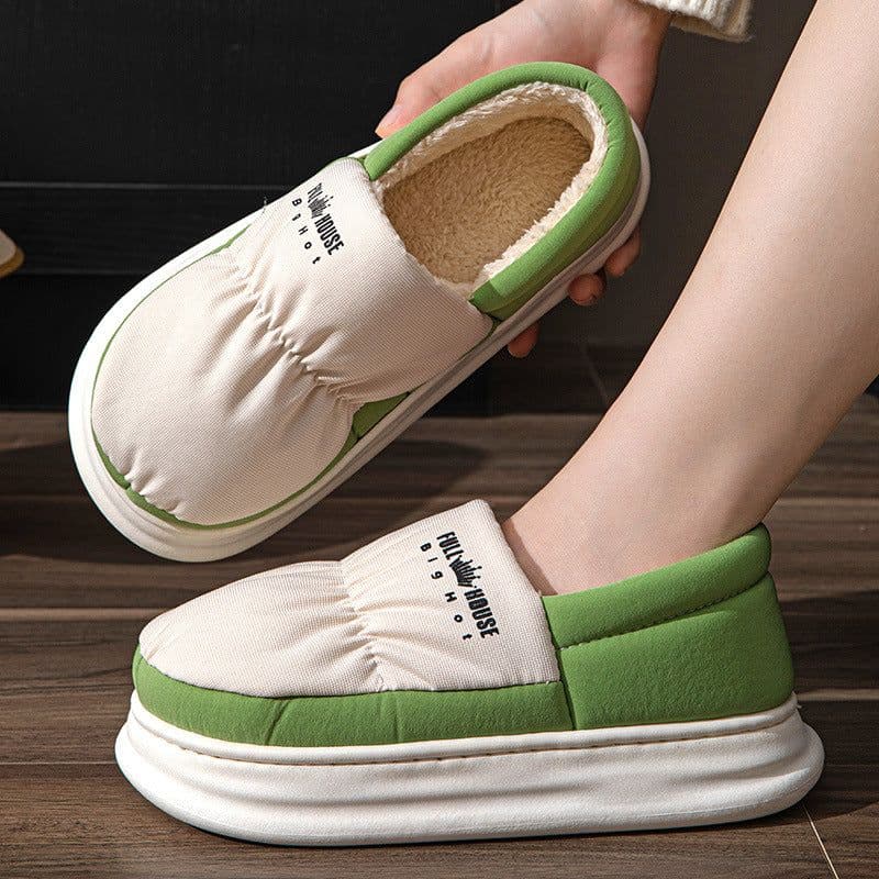 image-Cotton Slippers Bag Heel Winter Home