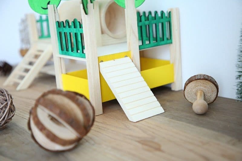 image-Hamster Wooden Luxury Castle Pet Supplies Toy Wooden House