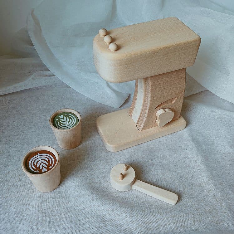 image-Beech Coffee Machine Children Play House Kitchen Toys