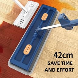 image-New Style Large Flat Mop 360 Rotating Mop Suitable Various Types Flooring Strong Water Absorption For Home Cleaning Floors