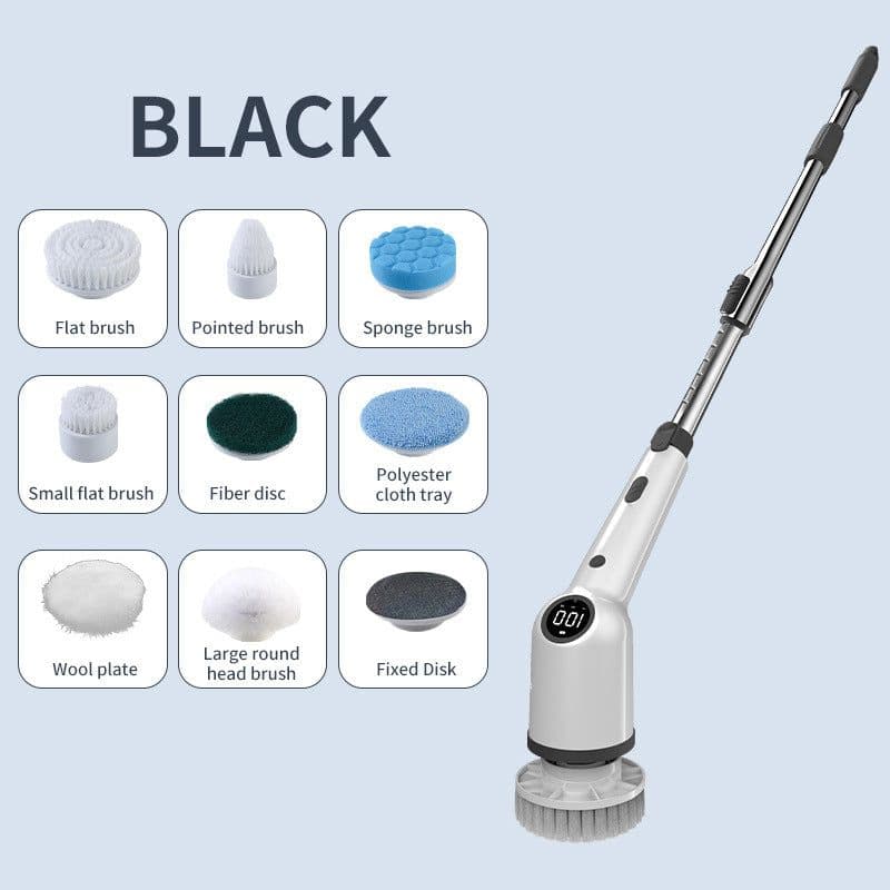 image-Multi-function Handheld Wireless LCD Digital Display Electric Cleaning Brush