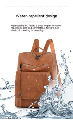 image-Retro Large Capacity Contrast Color Women's Pu Backpack