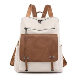 image-Retro Large Capacity Contrast Color Women's Pu Backpack