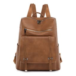image-Retro Large Capacity Contrast Color Women's Pu Backpack