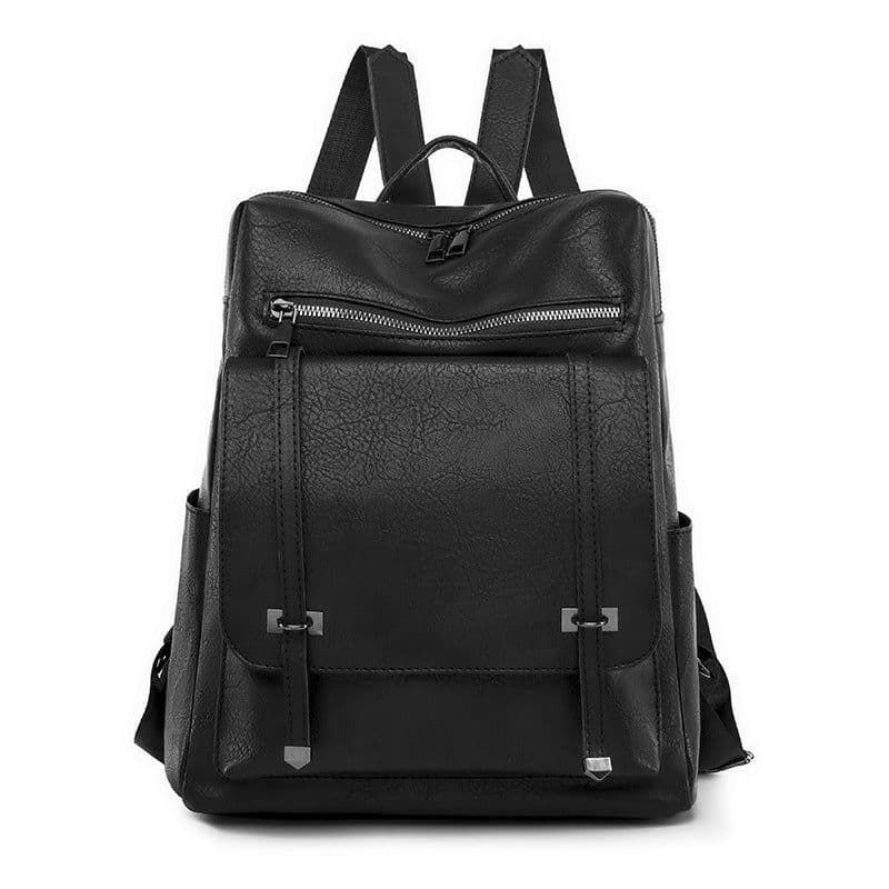 image-Retro Large Capacity Contrast Color Women's Pu Backpack