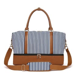image-Women's Hand-carrying Travel Bag Striped Canvas