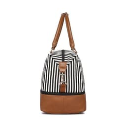 image-Women's Hand-carrying Travel Bag Striped Canvas
