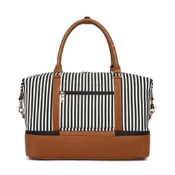 image-Women's Hand-carrying Travel Bag Striped Canvas